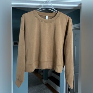 Lululemon Athletica Softstreme Crewneck Crop Top Bold Beige Size 14